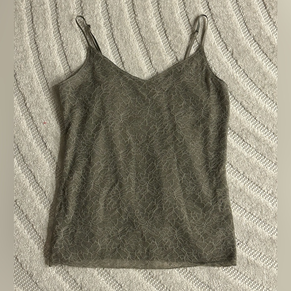 Vintage Banana Republic Lace Y2K Green Cami Tank - M